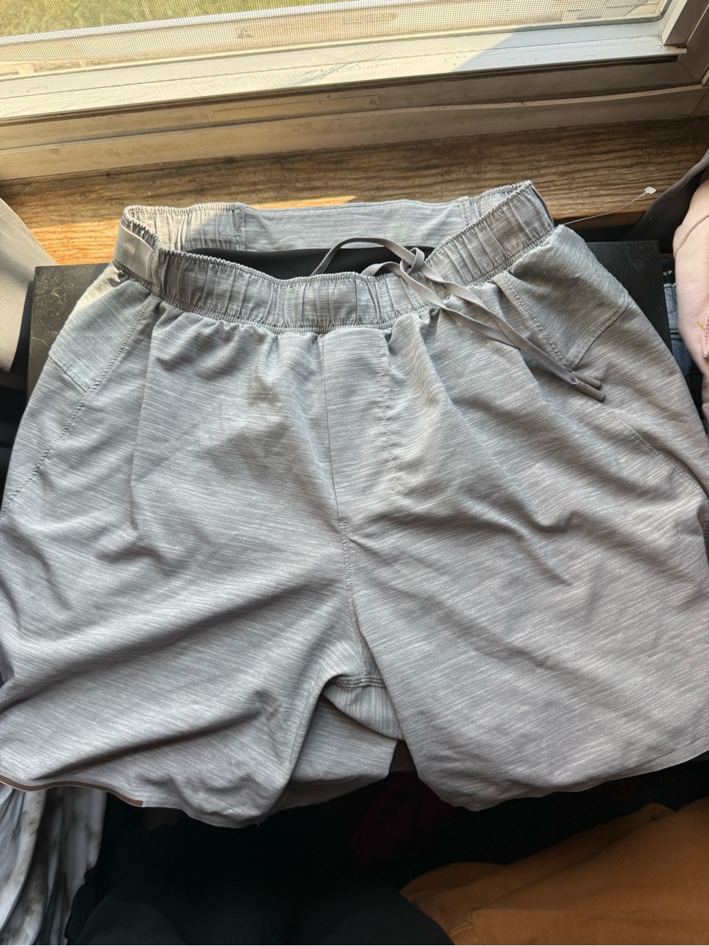 lululemon athletica Light Gray Men’s Athletic Drawstring Shorts